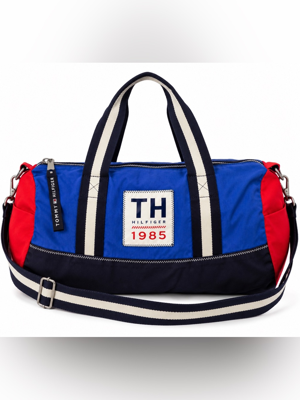 Tommy Hilfiger Vintage Inspired Royal Blue & Navy Duffel Bag with TH 1985 Patch